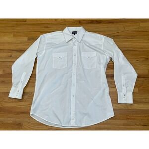 Panhandle Slim Men's Shirt Button Up Western Collared Pearl Snap‎ 17x35 White